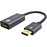 IVANKY Adaptador de DisplayPort a HDMI [1080P- Trenzado de Nylon- Bañado en Oro] Adaptador de DP a HDMI Compatible con…